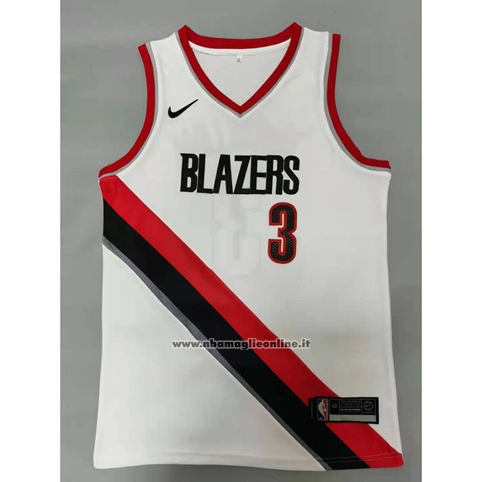 Maglia Portland Trail Blazers C.j. McCollum #3 Association 2020-21 Bianco